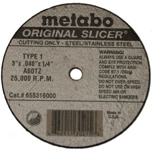 Metabo A60TZ Original Slicer Box 100 4"x1/16"x3/8" 655328000
