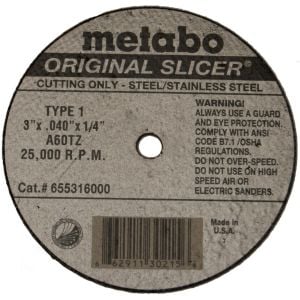 Metabo A60TZ Original Slicer Box 100 4"x1/16"x3/8" 655328000