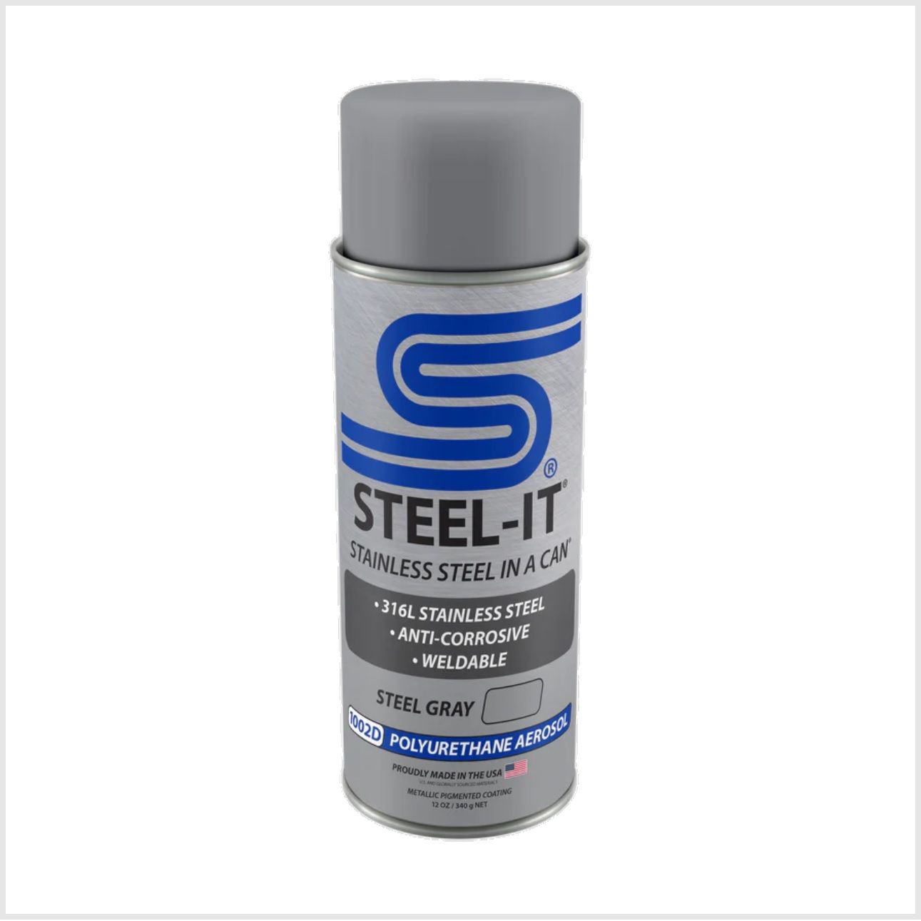 STEEL-IT Polyurethane Aerosol – 12 oz Can, Stainless Steel Topcoat
